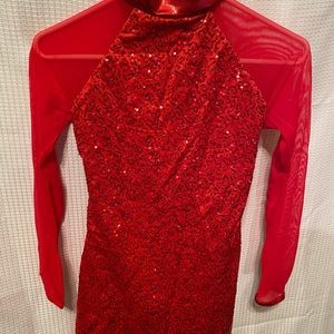 Red Balera sequin dance dress